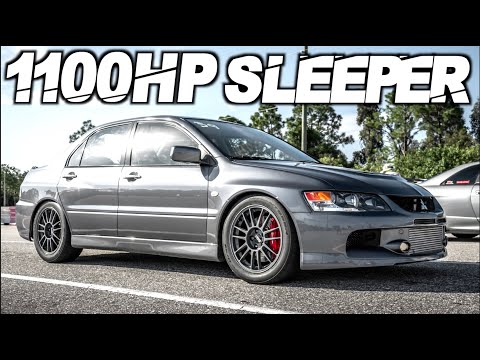 1100HP SLEEPER Evo vs 55PSI Evo X + Suzuki GSX-R GAPS Evo on the Back Tire! (Bike Power Wheelie)