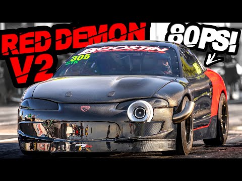 1800HP RED DEMON V2 - Manual AWD 4 Cylinder on 80+PSI BLASTS 211MPH! (4G63 Legend)