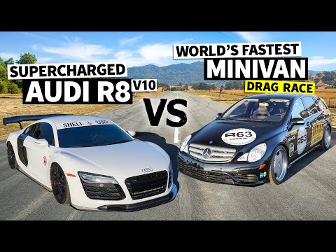 Can a 700hp Supercharged Minivan Beat a V10 Audi R8? // This vs. That